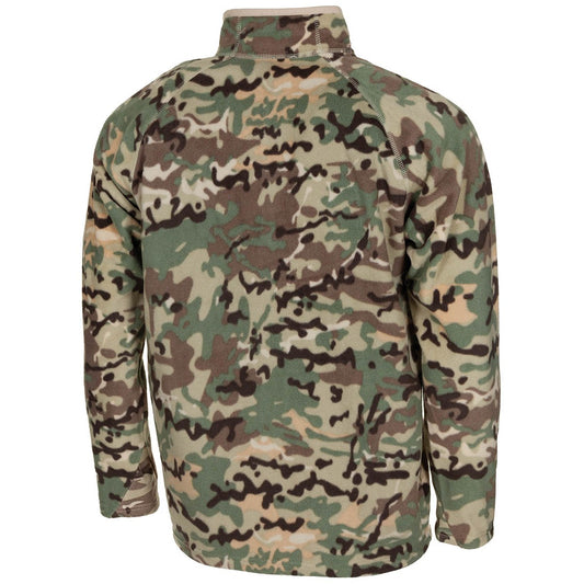 Shirt, "Troyer", Microfleece,langarm, op.-camo, 200 g/m²