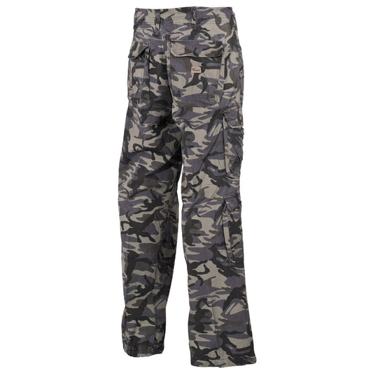 Cargohose, "Defense", combat-camo, PT, vintage trash wash