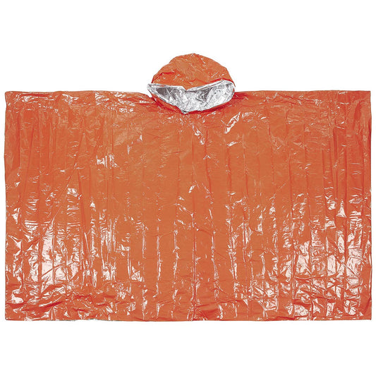 Notfall-Poncho, orange,einseitig alubeschichtet