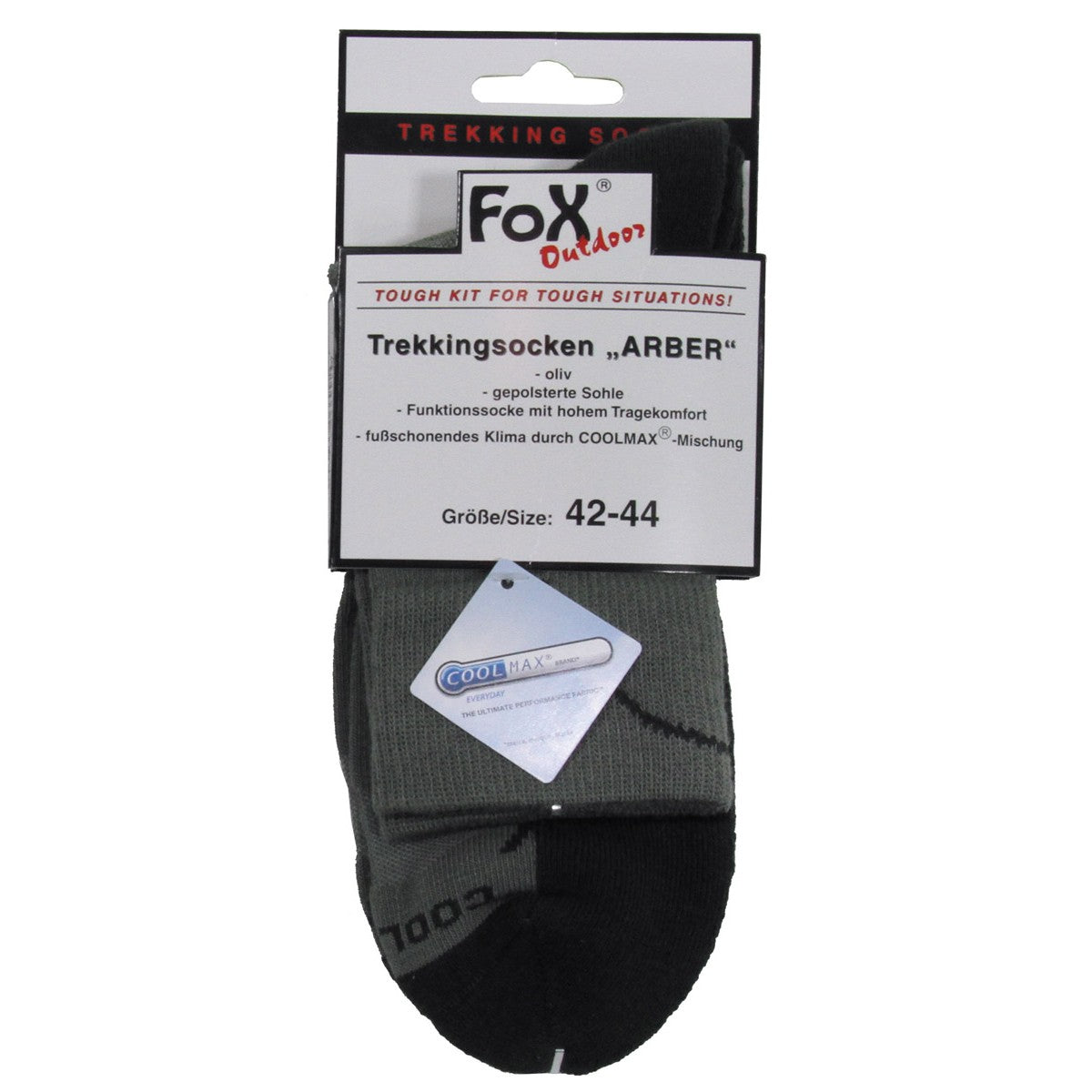 Trekkingsocken, "Arber",gepolsterte Sohle, oliv