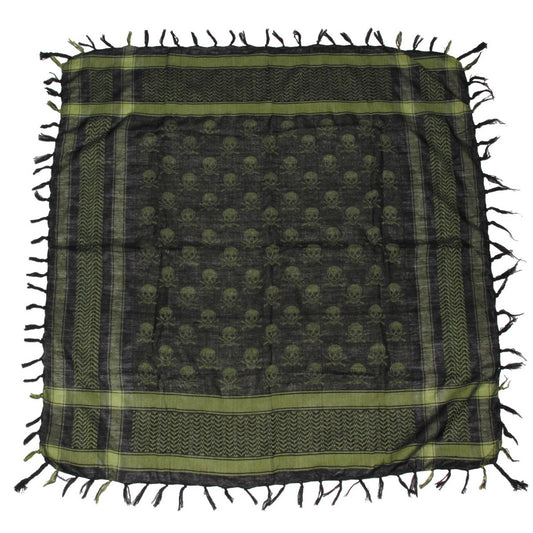 Halstuch, "Shemagh",oliv-schwarz, mit Totenkopf