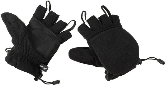 Fleece-Faust-Fingerhandschuhe,schwarz, mit Ausziehschlaufen