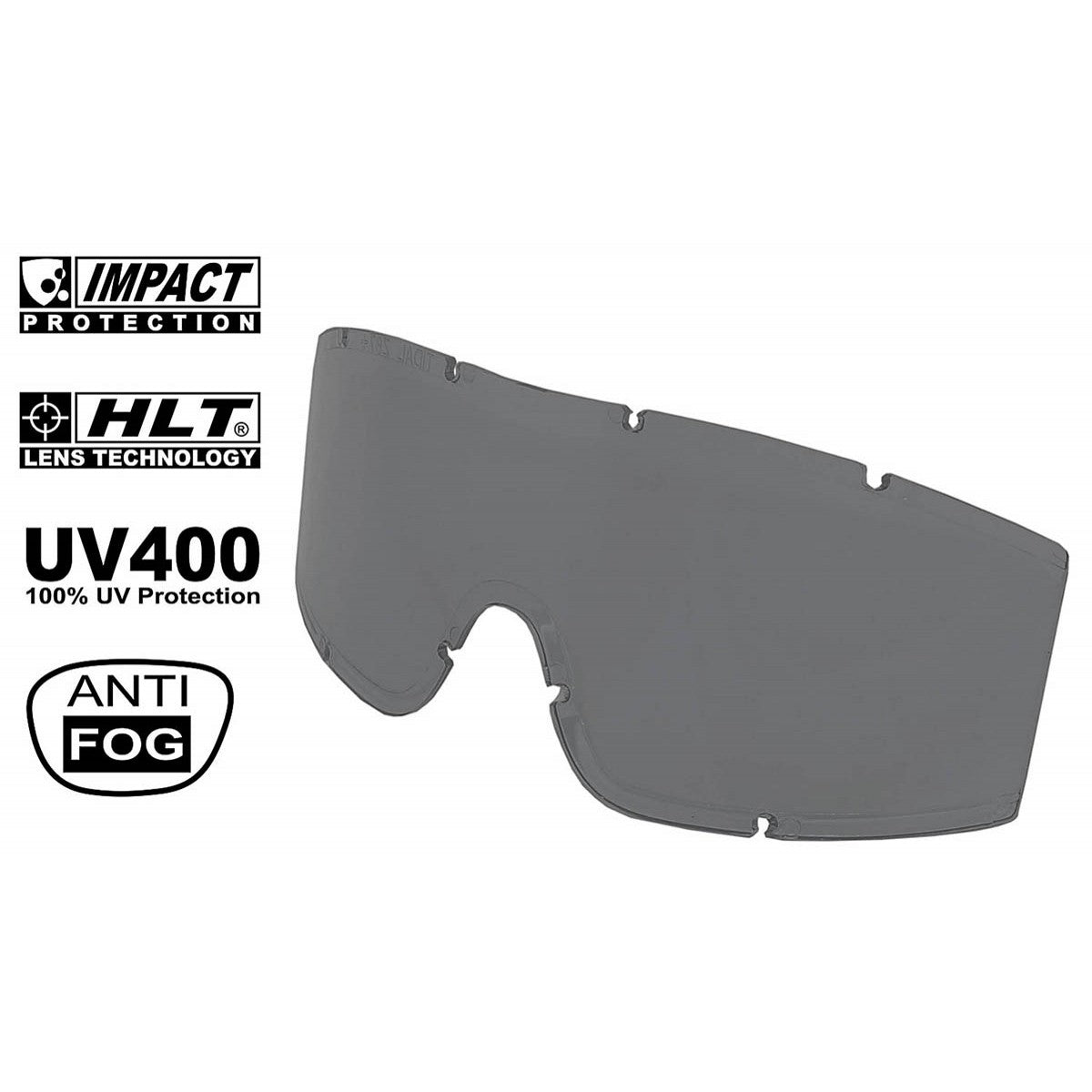 Ersatzscheibe, smoke,für Tacticalbrille, KHS