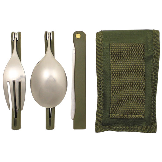 Essbesteck, "Camping",oliv, klappbar