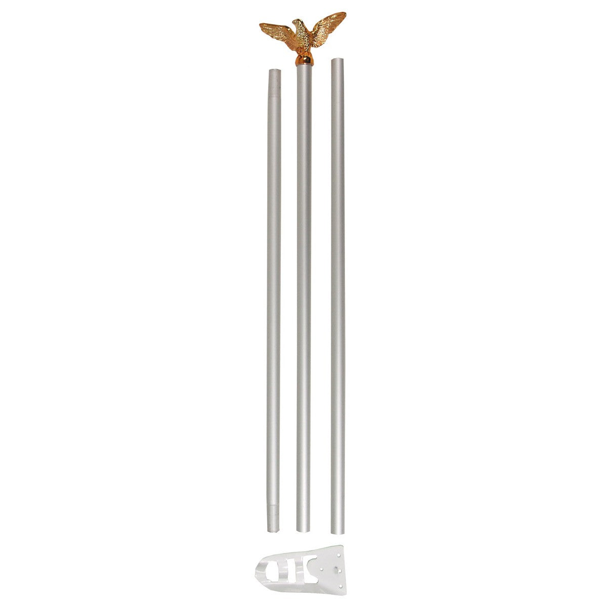 Fahnenstange, weiß,mit goldfarbenem Adler