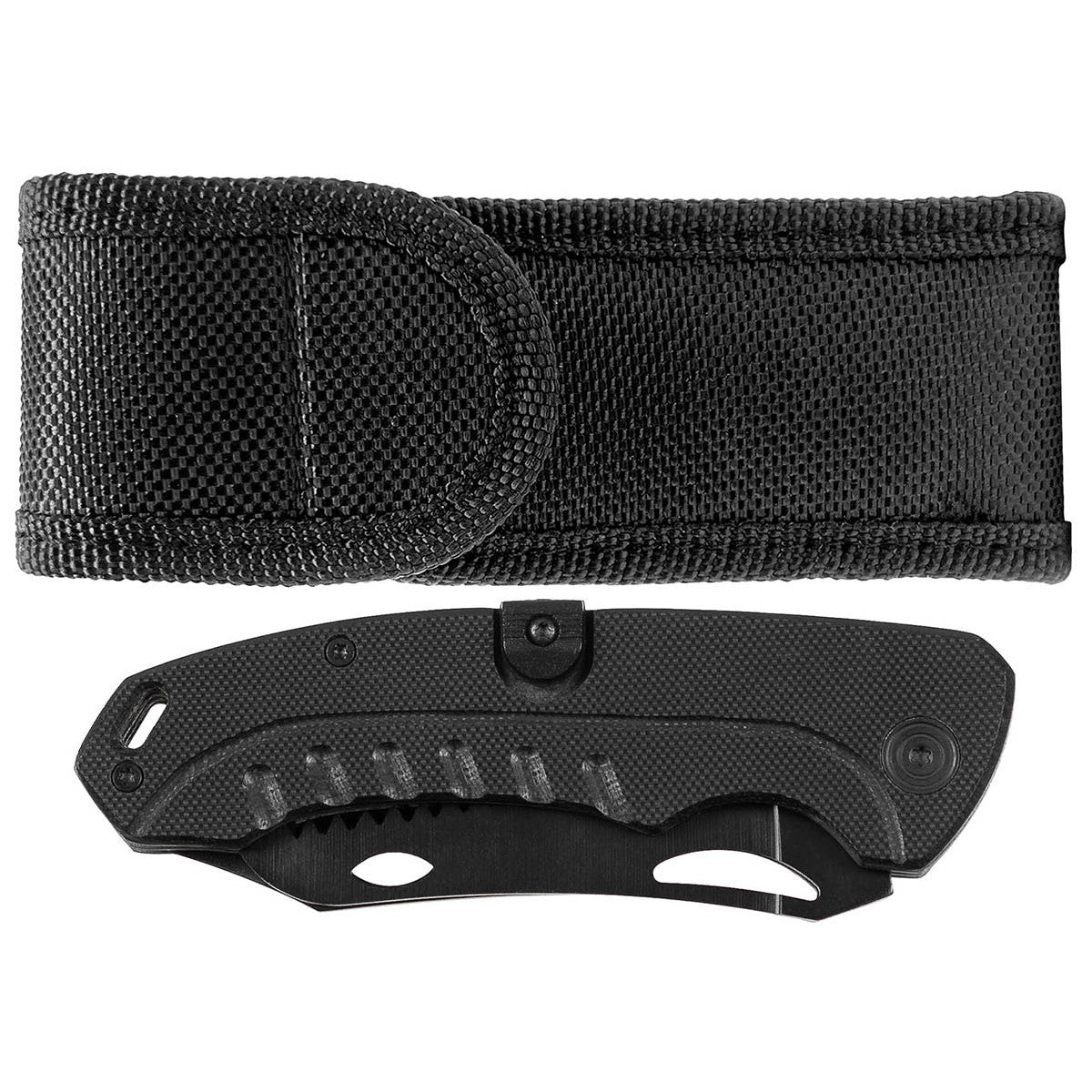 Klappmesser, 2 in 1,schwarz, G10-Griff