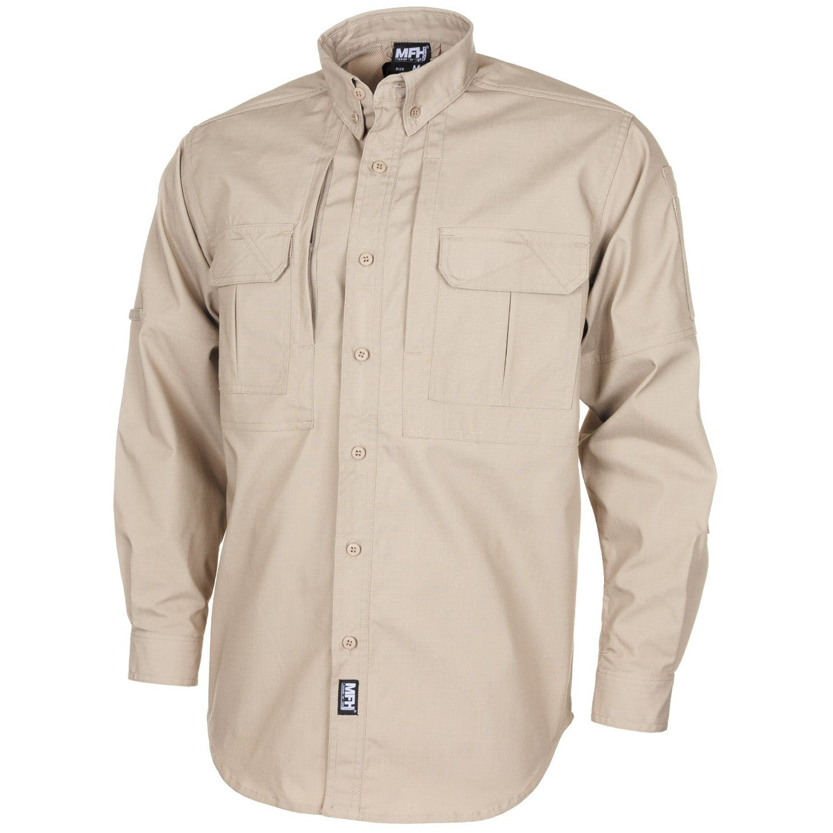 Hemd, "Attack", langarm,khaki, Teflon, Rip Stop