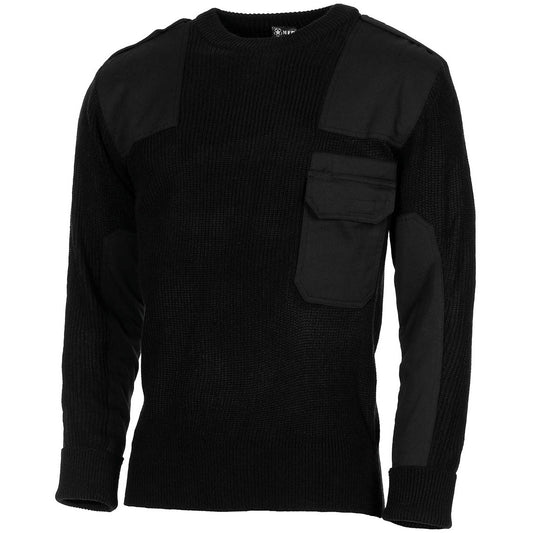 BW Pullover, mit Brusttasche, schwarz