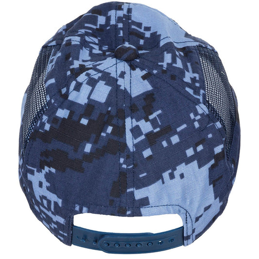 US Cap, digital blau,mit Netzeinsatz, größenverst.