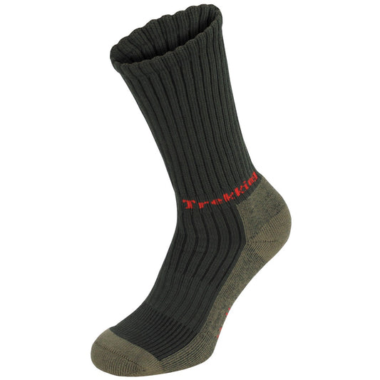 Trekkingsocken, "Lusen",oliv, Frotteesohle