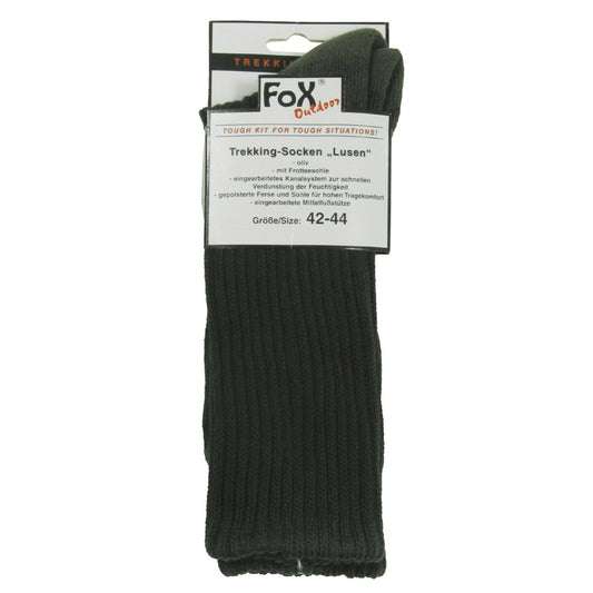 Trekkingsocken, "Lusen",oliv, Frotteesohle