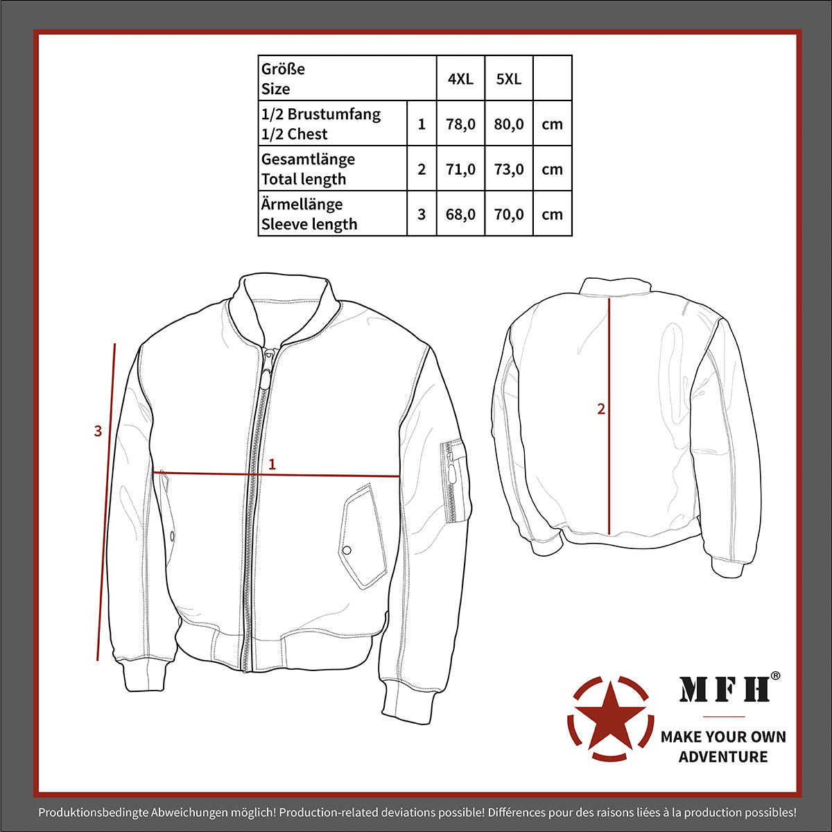 US Pilotenjacke MA1,schwarz, große Größen