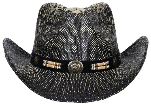 Strohhut, "Texas", mit Hutband, schwarz-braun