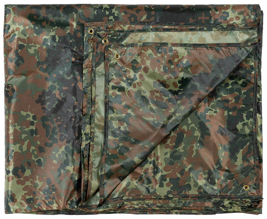Mehrzweckplane, "Tarp",flecktarn, ca. 400 x 500 cm