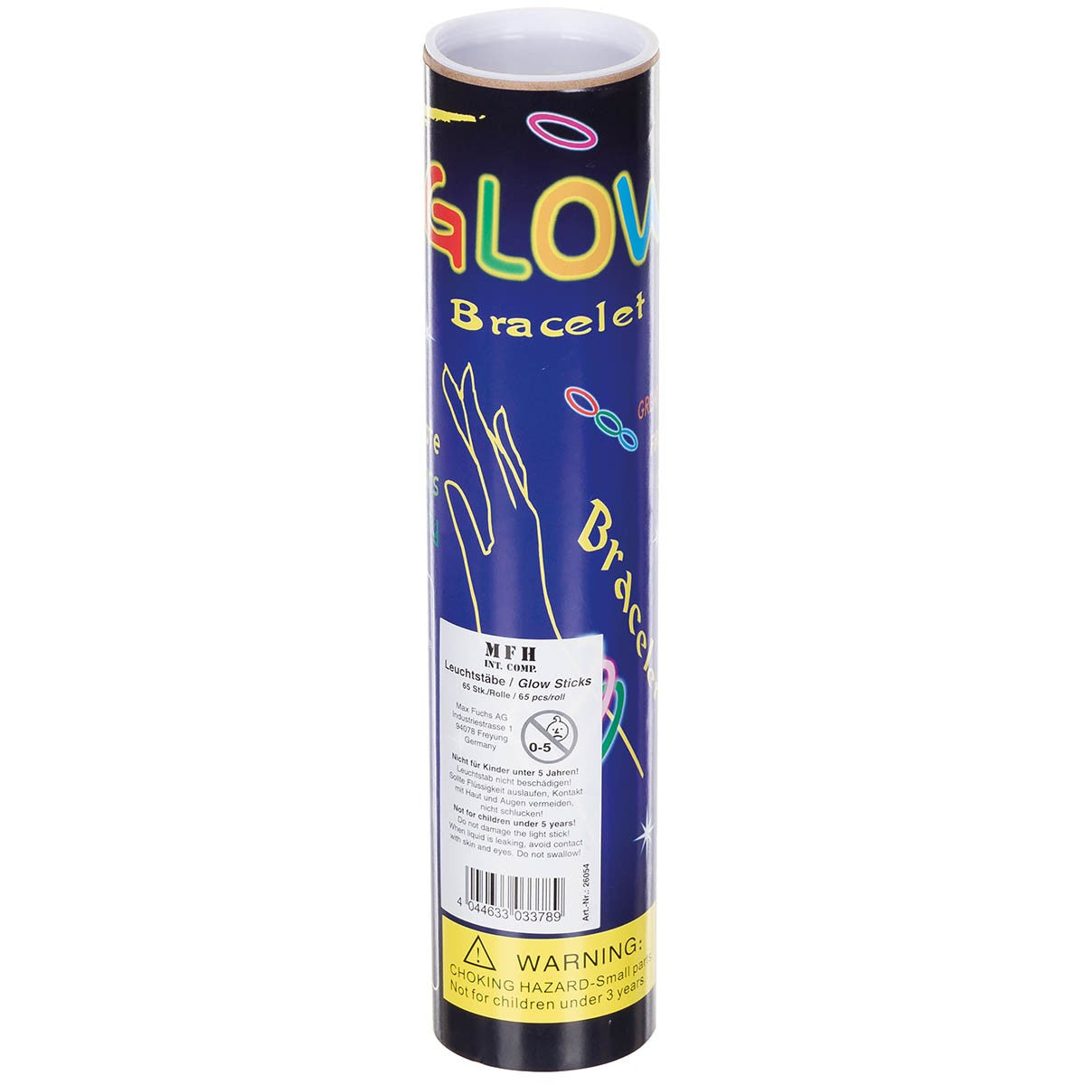 Leuchtstab, Halsband, dünn,div. Farben, 65 Stk./Rolle