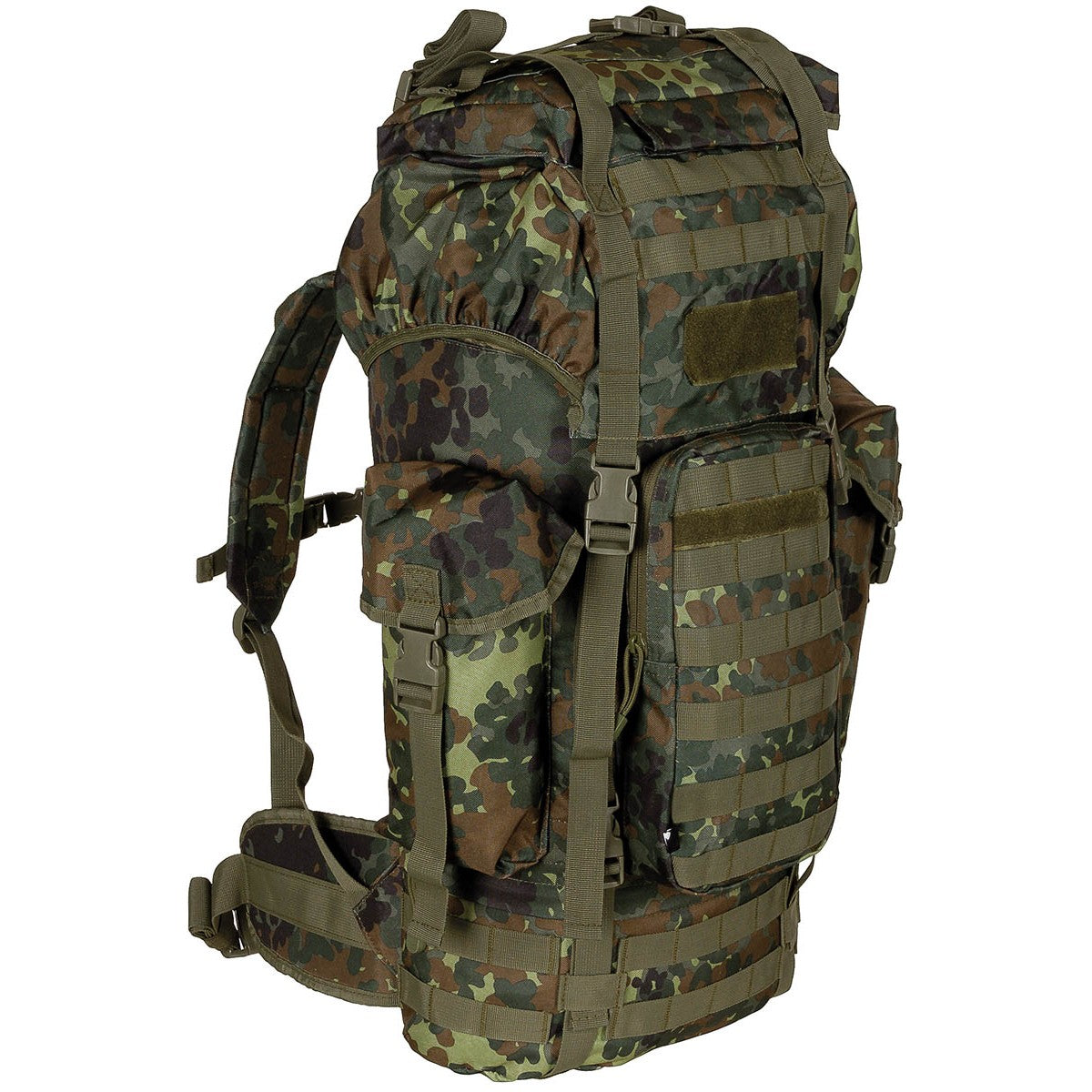BW Kampfrucksack, "MOLLE",65 l, Alu-Ausst., flecktarn