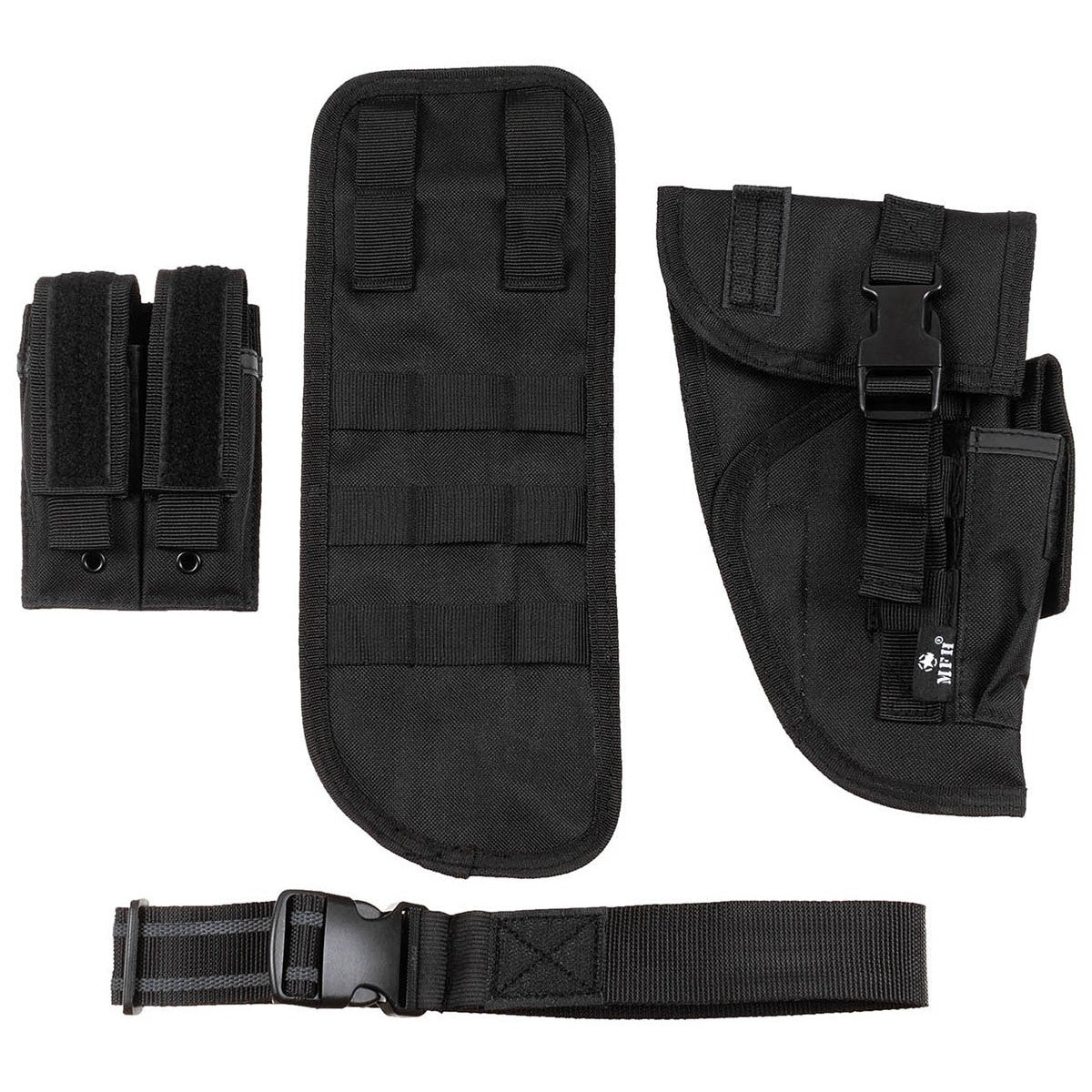 Pistolenbeinholster, schwarz,Tactical, rechts