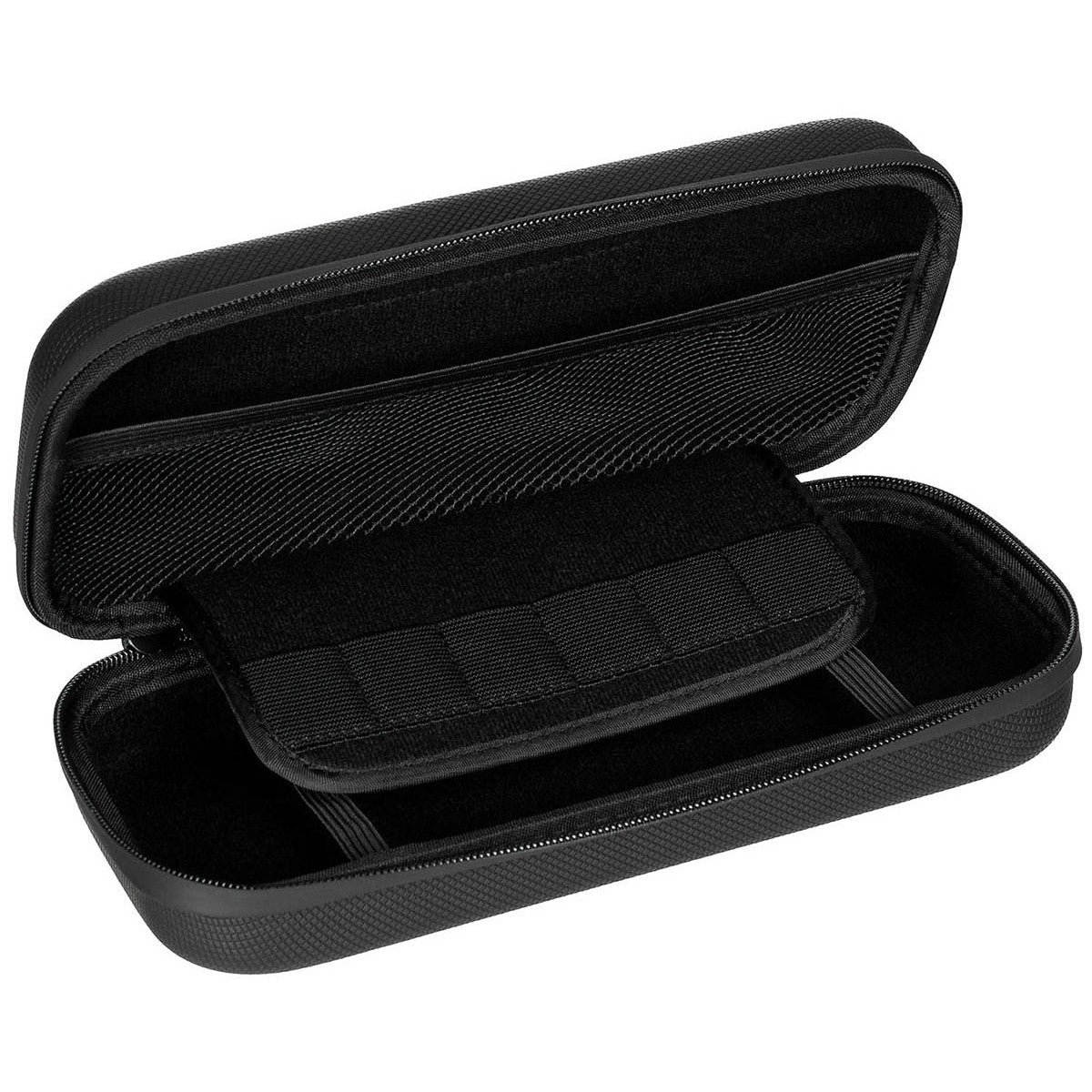 Tasche, Hartschale, groß,mit Klettschlaufen, schwarz