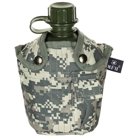 US Plastikfeldflasche, 1 l,Hülle, AT-digital