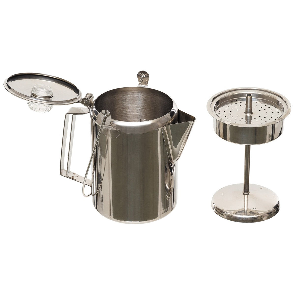 Kaffeekanne, mit Perkolator,Edelstahl, für 9 Tassen