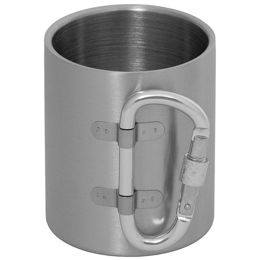 Tasse, Edelstahl, Karabiner,doppelwandig, ca. 300 ml