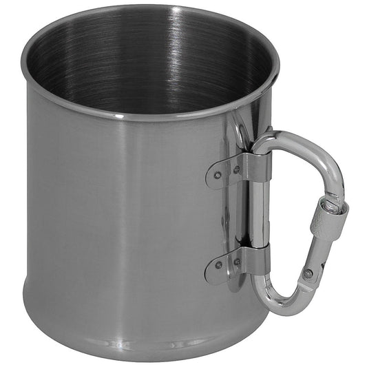 Tasse, Edelstahl, Karabiner,einwandig, ca. 220 ml
