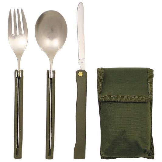 Essbesteck, "Camping",oliv, klappbar