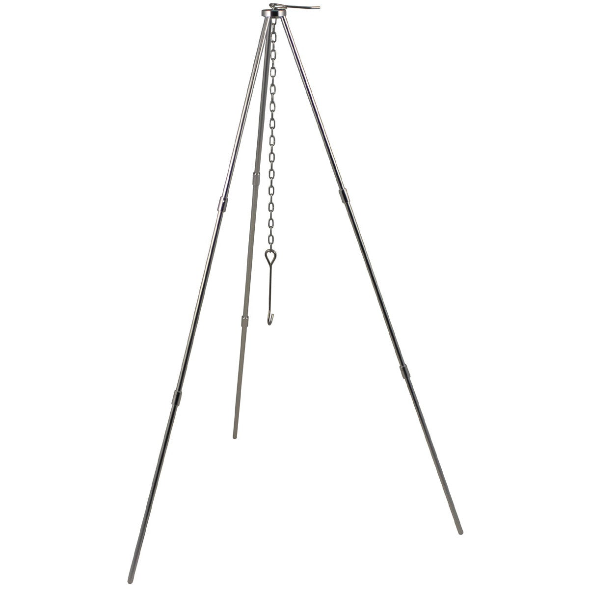 Dreibein, "Trekking", Alu, mit Kette und Haken