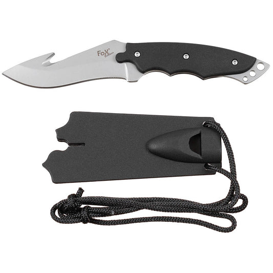 Messer, gebogene Klinge,Kunststoffgriff, Scheide