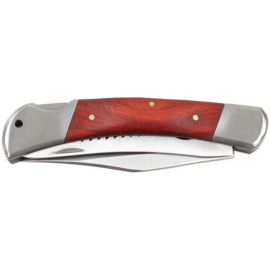 Klappmesser, "Hunter",Metallgriff mit Holzeinlage