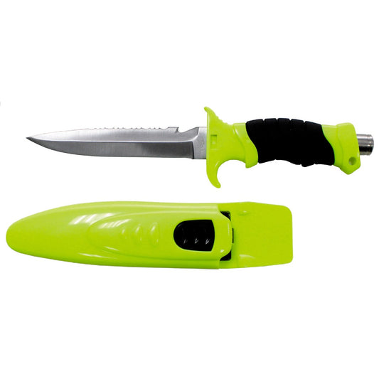 Tauchermesser, "Profi", neon-gelb/schwarz, Scheide