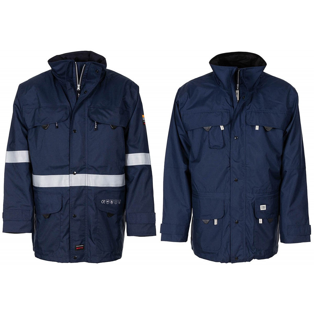 Belg. Nässeschutzjacke,flammhemmend, blau, neuw.