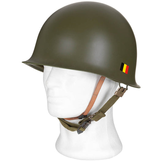 Belg. Helm "M51", oliv, mitKunststoff-Innenhelm, neuw.