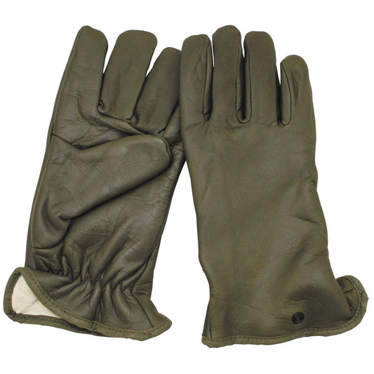 Franz. Lederhandschuhe,gefüttert, oliv, neuw.