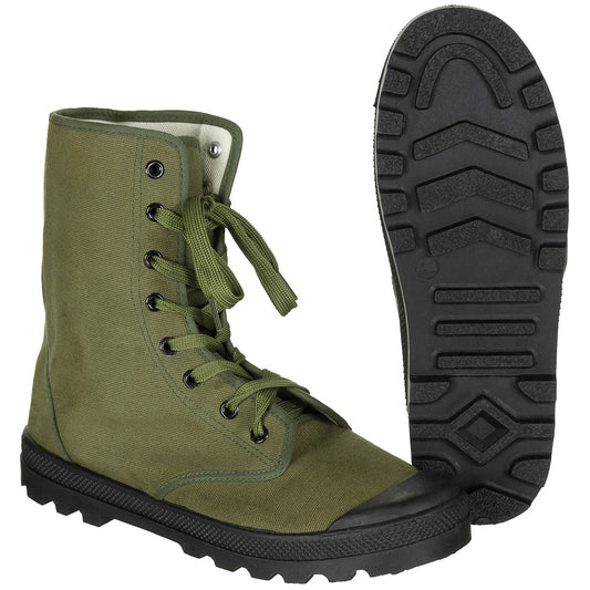 Franz. Commando Stiefel, oliv,8-Loch, Canvas, neuw.