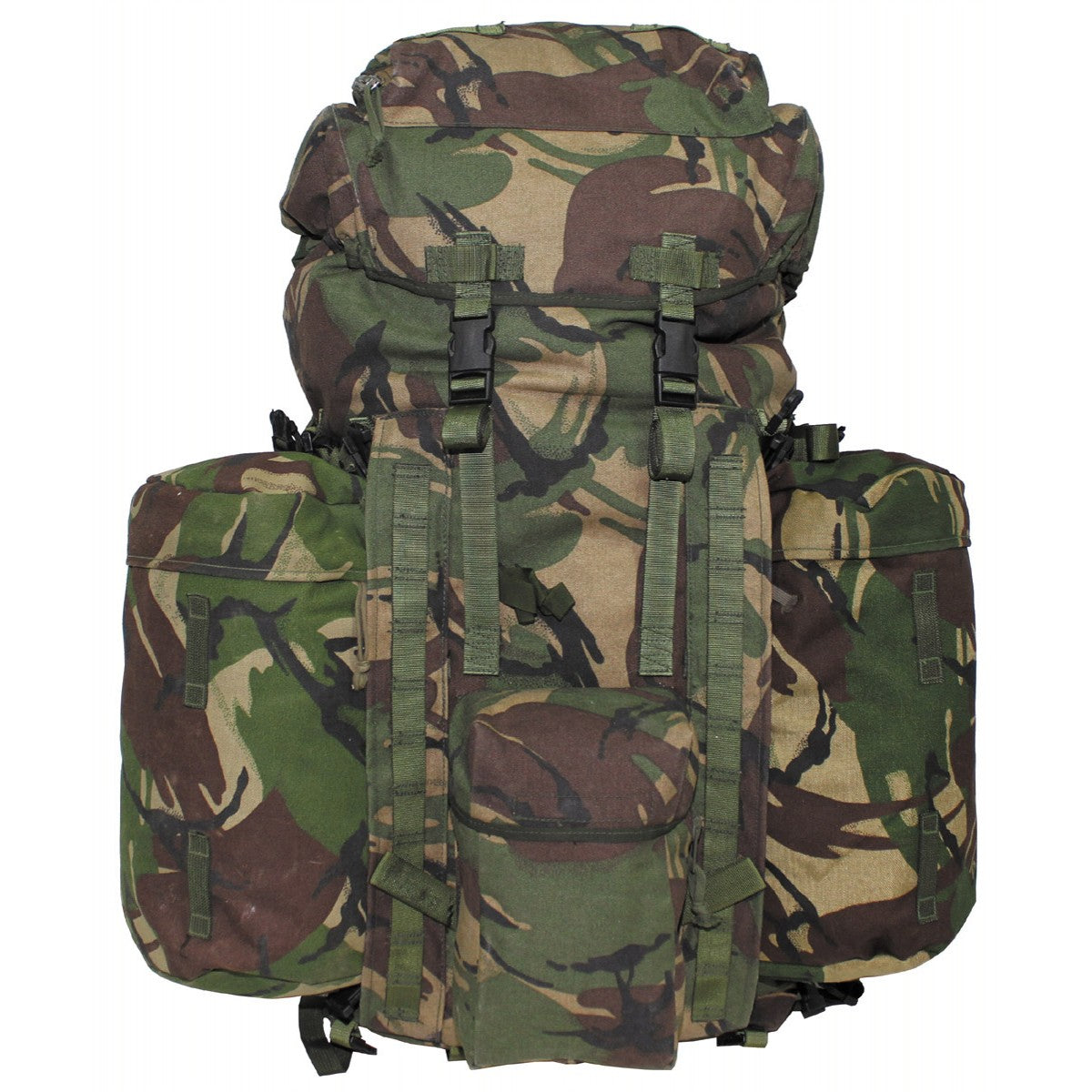 Brit. Rucksack, "PLCE LONG",Seitentaschen, DPM tarn, gebr.