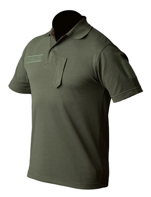 Poloshirt kurzarm (Sport) oliv, mit Klettband und Dienstgradschlaufe